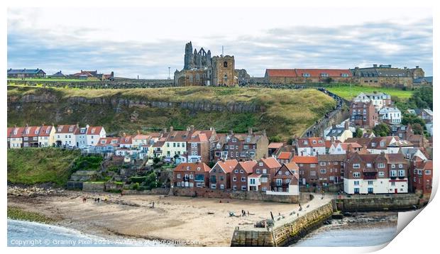 Whitby East Cliff Print by Margaret Ryan