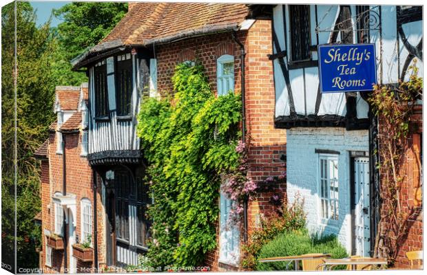 Village houses and English tea room Chilham Canvas Print by Roger Mechan