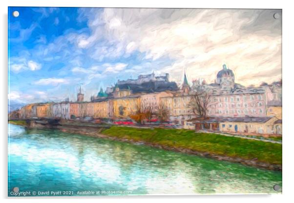 Salzburg City Art Acrylic by David Pyatt