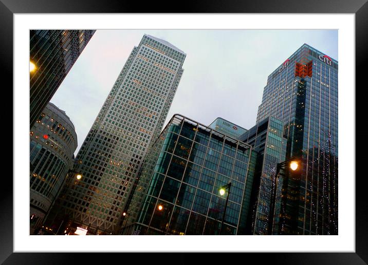 Canada Square Canary Wharf London Docklands England Framed Mounted Print by Andy Evans Photos