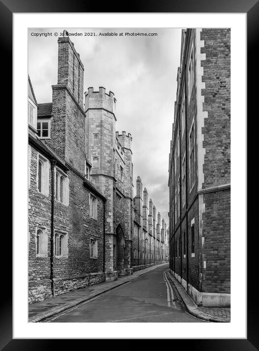 Back of the Trinity college in Cambridge, UK Framed Mounted Print by Jo Sowden