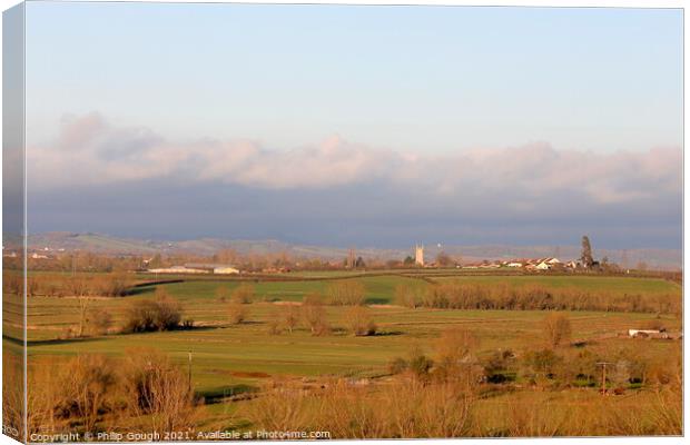 The Somerset Levels Fields and Villages Canvas Print by Philip Gough