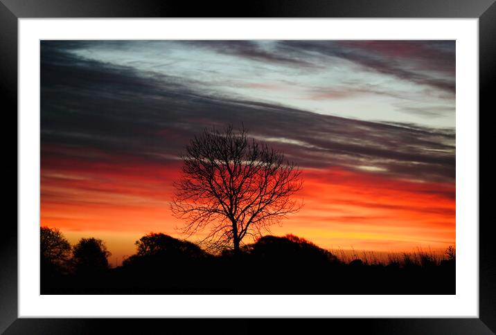 Dramatic sunrise Framed Mounted Print by Simon Johnson