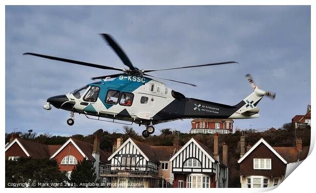 Air Ambulance in Sussex. Print by Mark Ward