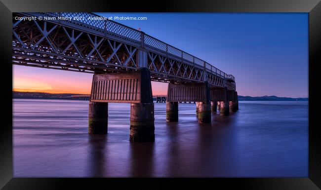 The Tay Bridge seen at Dawn  Framed Print by Navin Mistry