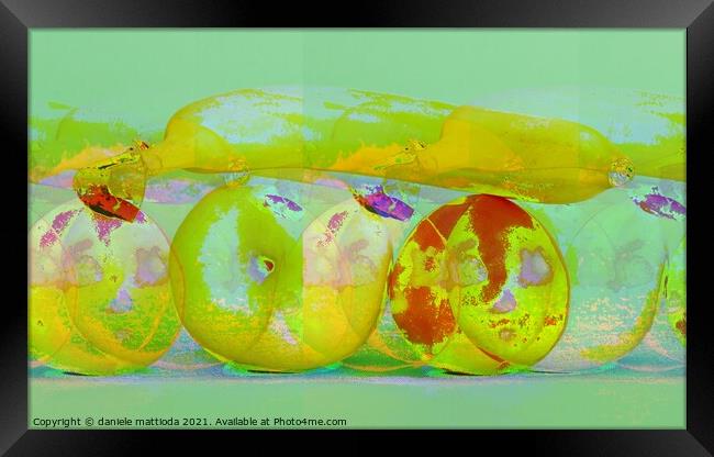 GLITCH ART on fruits and vegetables Framed Print by daniele mattioda