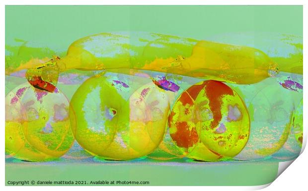 GLITCH ART on fruits and vegetables Print by daniele mattioda