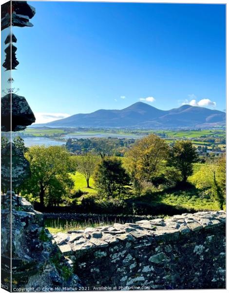 Mourne Mountains Newcastle from the castle Canvas Print by Chris Mc Manus