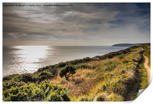 Anvil Point lighthouse Print by Stuart C Clarke