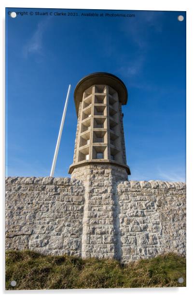 Anvil Point lighthouse Acrylic by Stuart C Clarke