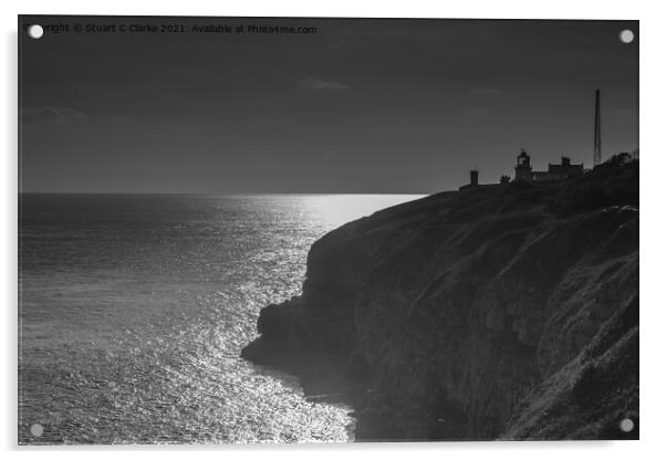 Anvil Point lighthouse Acrylic by Stuart C Clarke