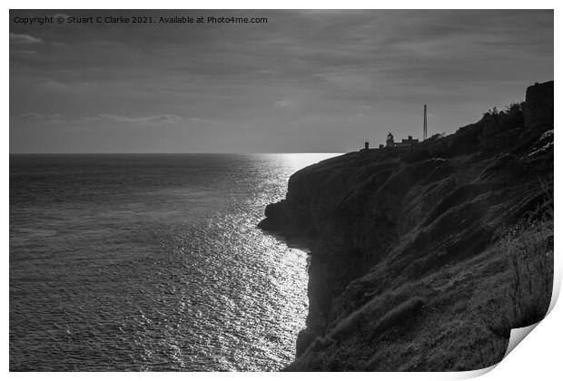 Anvil Point lighthouse Print by Stuart C Clarke