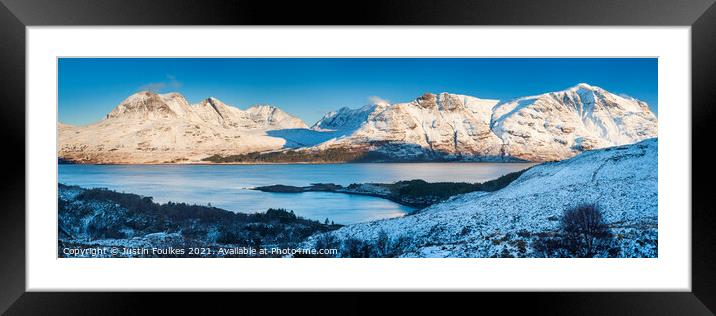 Winter view of Beinn Alligin & Liathach, Torridon Framed Mounted Print by Justin Foulkes