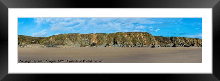 Panorama of the cliffs above Marloes Sands Framed Mounted Print by Keith Douglas