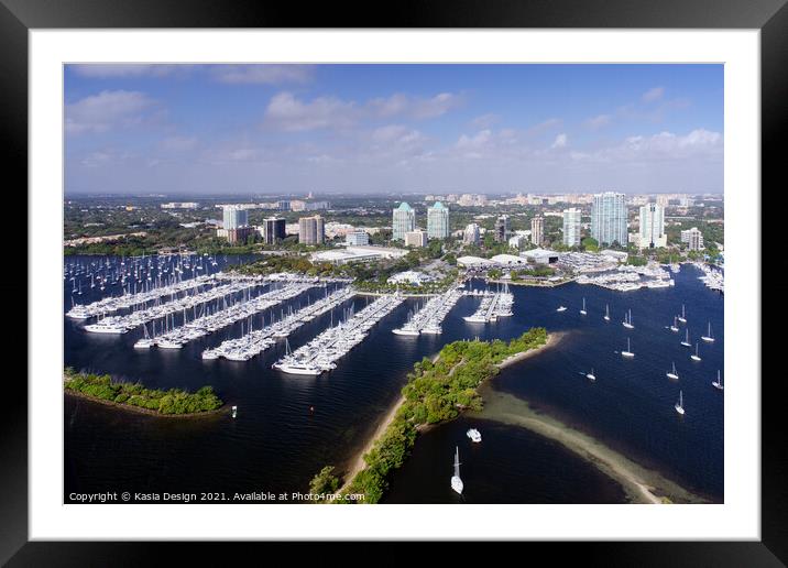 Dinner Key Marina and City Hall, Miami Framed Mounted Print by Kasia Design