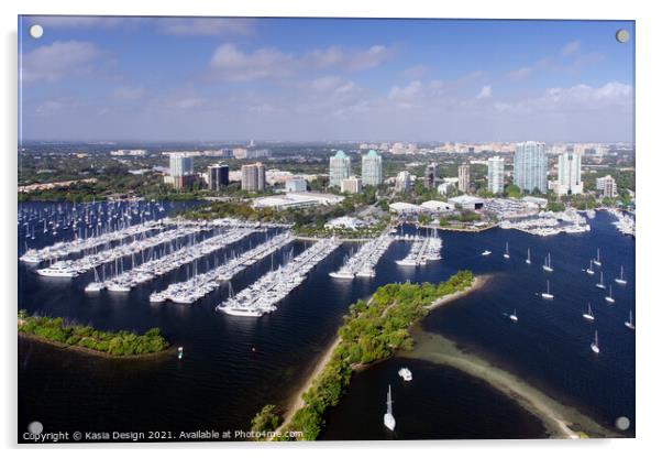 Dinner Key Marina and City Hall, Miami Acrylic by Kasia Design