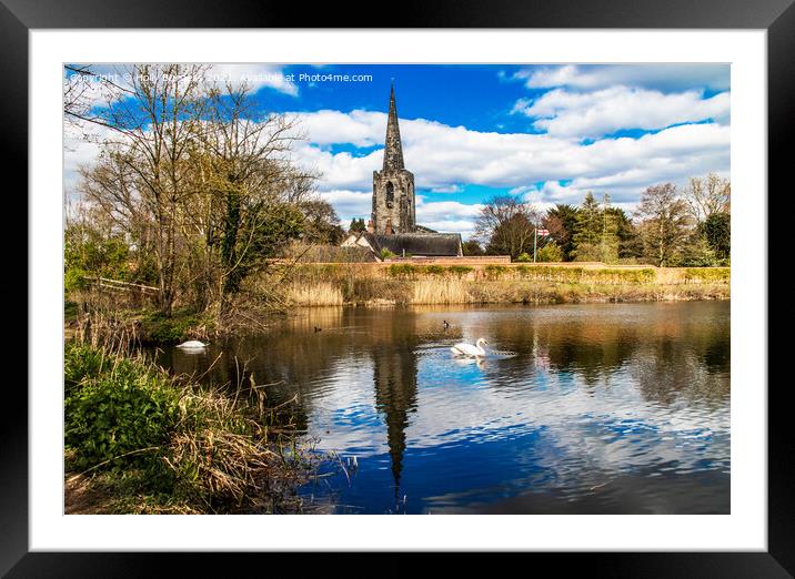 Attenborough Nature reserve Church over looking the water pond  Framed Mounted Print by Holly Burgess