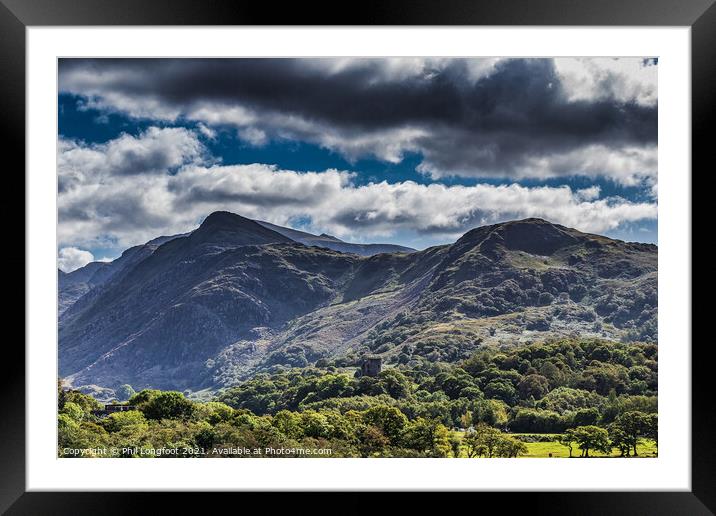 Snowdonia Mountain Range near Llanberis North Wales Framed Mounted Print by Phil Longfoot