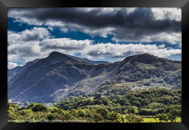 Snowdonia Mountain Range near Llanberis North Wales Framed Print by Phil Longfoot