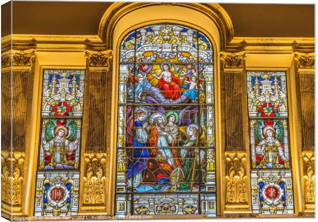 Augustine Jesus Angels Stained Glass Cathedral Saint Augustine Canvas Print by William Perry