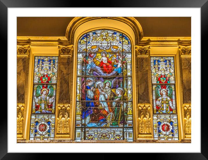 Augustine Jesus Angels Stained Glass Cathedral Saint Augustine Framed Mounted Print by William Perry