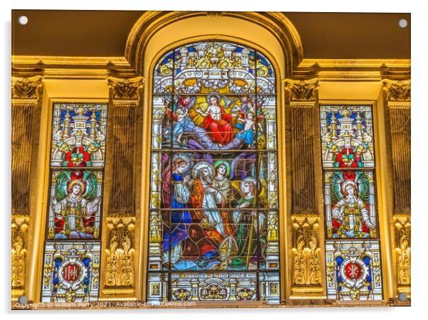 Augustine Jesus Angels Stained Glass Cathedral Saint Augustine Acrylic by William Perry