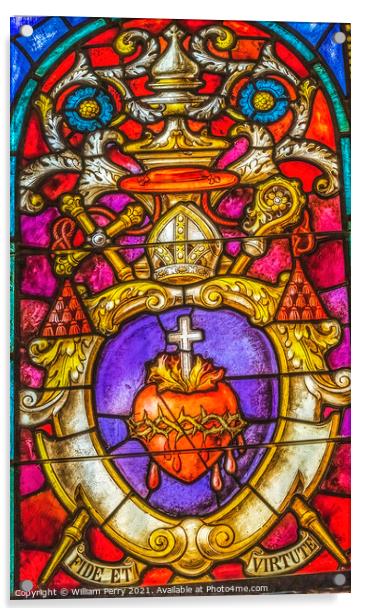Sacred Heart Jesus Stained Glass Cathedral Saint Augustine Flori Acrylic by William Perry