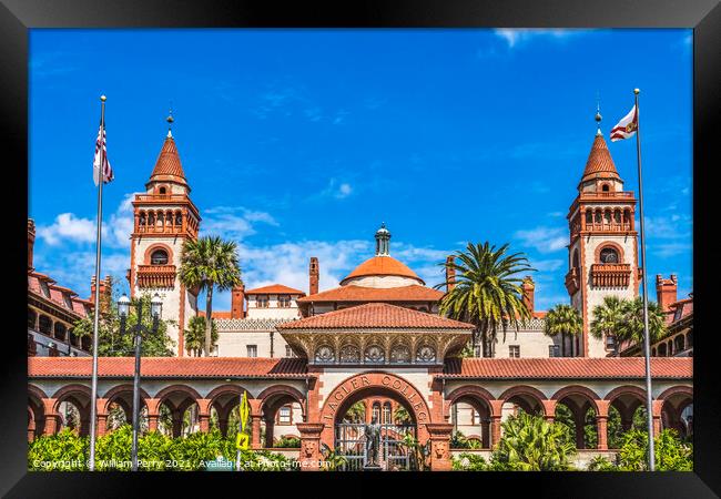 Red White Flagler College St Augustine Florida  Framed Print by William Perry