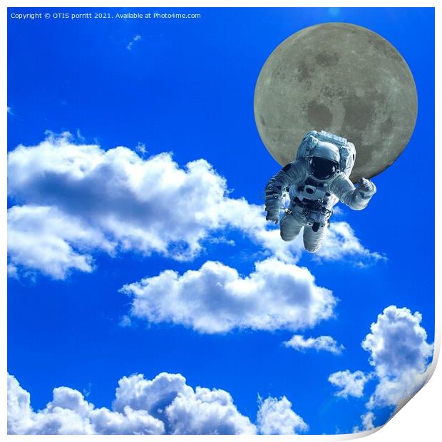 CLOUDS 15 ASTRONAUT Print by OTIS PORRITT