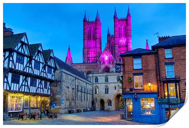 Lincoln Cathedral In Advent Colours Print by Alison Chambers