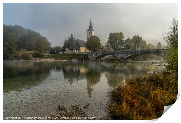 Church of John the Baptist at Bohinj Print by DiFigiano Photography