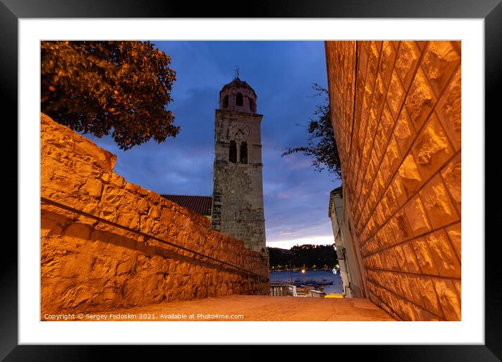 The parish church of St. Nicholas, Cavtat, Dubrovnik-Neretva County, Croatia Framed Mounted Print by Sergey Fedoskin