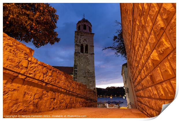The parish church of St. Nicholas, Cavtat, Dubrovnik-Neretva County, Croatia Print by Sergey Fedoskin