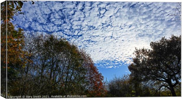 Mackerel Sky In Autumn Canvas Print by GJS Photography Artist