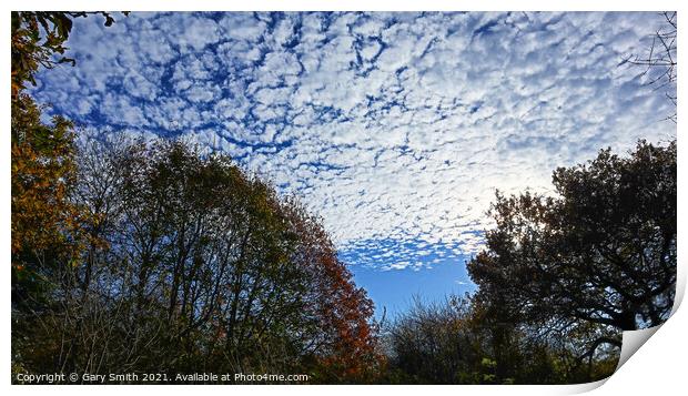 Mackerel Sky In Autumn Print by GJS Photography Artist