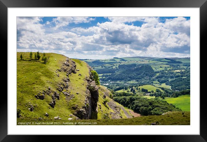 Above Dee valley and Llangollen Framed Mounted Print by Pearl Bucknall