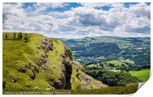 Above Dee valley and Llangollen Print by Pearl Bucknall