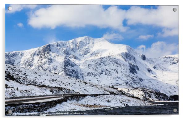 Y Garn Ogwen Snowdonia Wales Acrylic by Pearl Bucknall