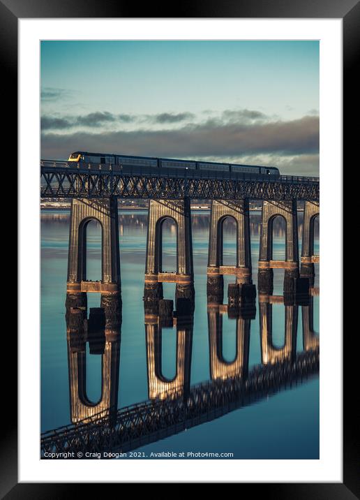 Train Crossing the Tay Rail Bridge in Dundee Framed Mounted Print by Craig Doogan