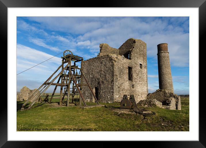 Magpie Mine on a clear day Framed Mounted Print by Clive Wells