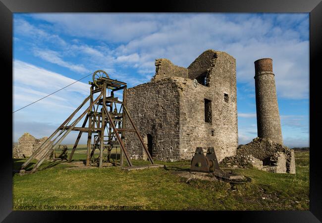 Magpie Mine on a clear day Framed Print by Clive Wells