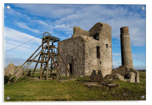 Magpie Mine on a clear day Acrylic by Clive Wells