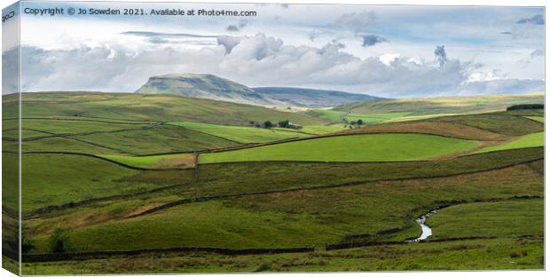 Pen-y-Ghent taken from above Stainforth Canvas Print by Jo Sowden