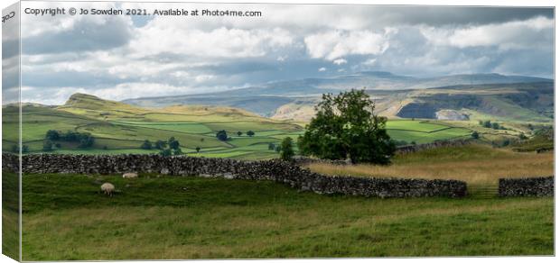 Ingleborough, Yorkshire Dales Canvas Print by Jo Sowden