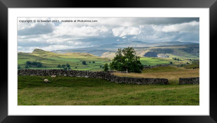 Ingleborough, Yorkshire Dales Framed Mounted Print by Jo Sowden