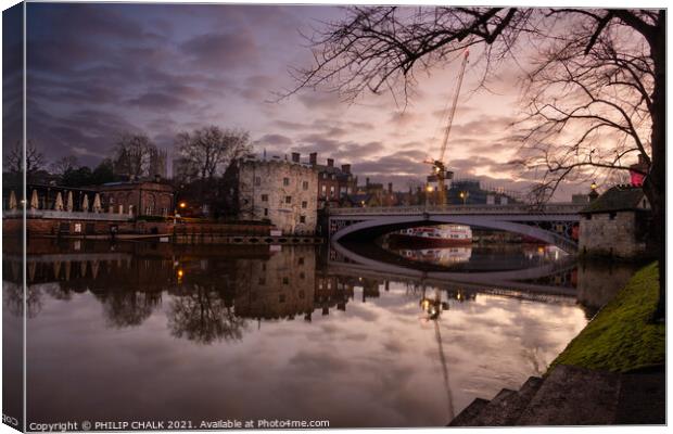 Lendal bridge over the river ouse in York 642 Canvas Print by PHILIP CHALK