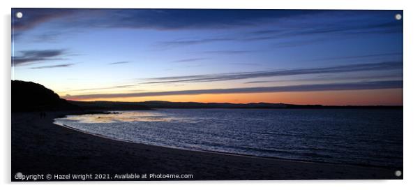 Sunset over Budle Bay, Northumberland Acrylic by Hazel Wright