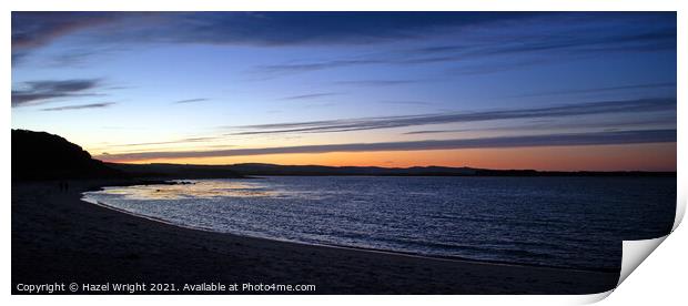 Sunset over Budle Bay, Northumberland Print by Hazel Wright