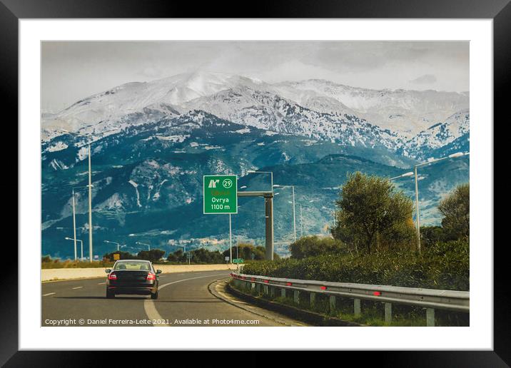 Landscape Highway Scene, Patras, Greece Framed Mounted Print by Daniel Ferreira-Leite