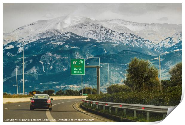 Landscape Highway Scene, Patras, Greece Print by Daniel Ferreira-Leite